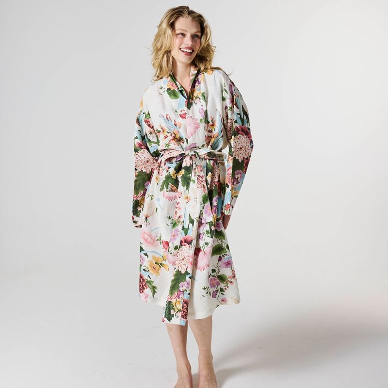 Belle Floral Linen Robe