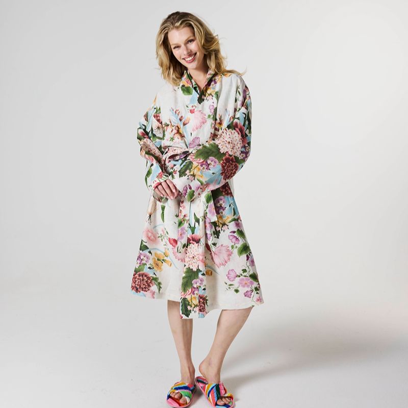 Belle Floral Linen Robe