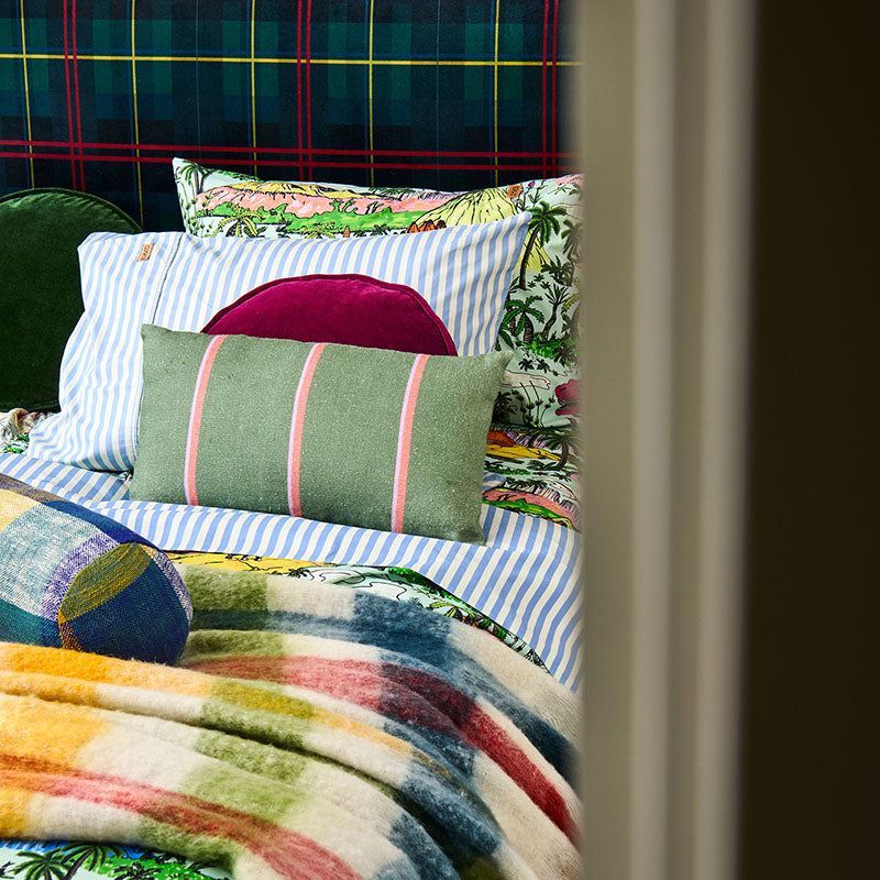 Wakame Crush Stripe Rectangle Lounge Cushion