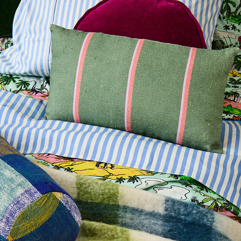 Wakame Crush Stripe Rectangle Lounge Cushion