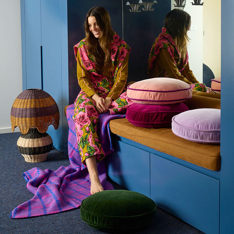 Plum Jam Velvet Pea Cushion