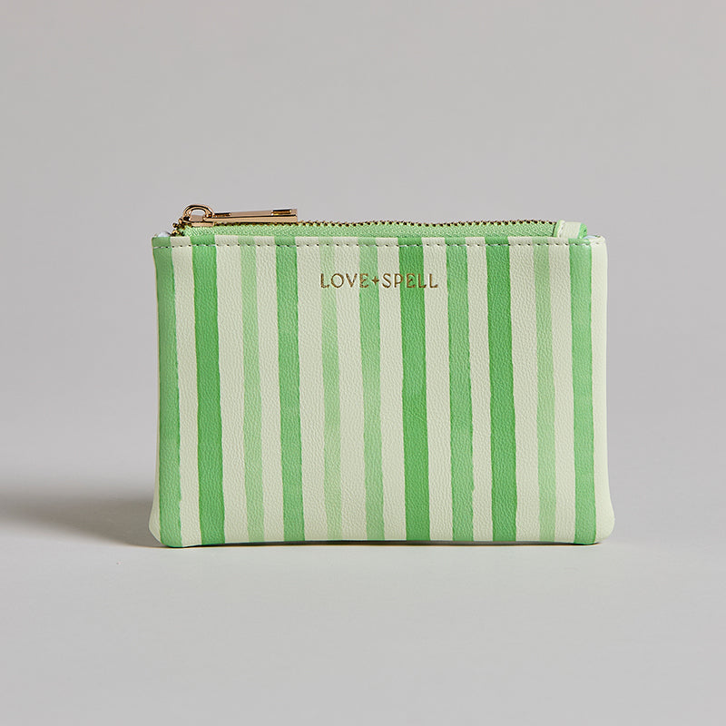 Mini Pouch/Coin Purse Green Stripe