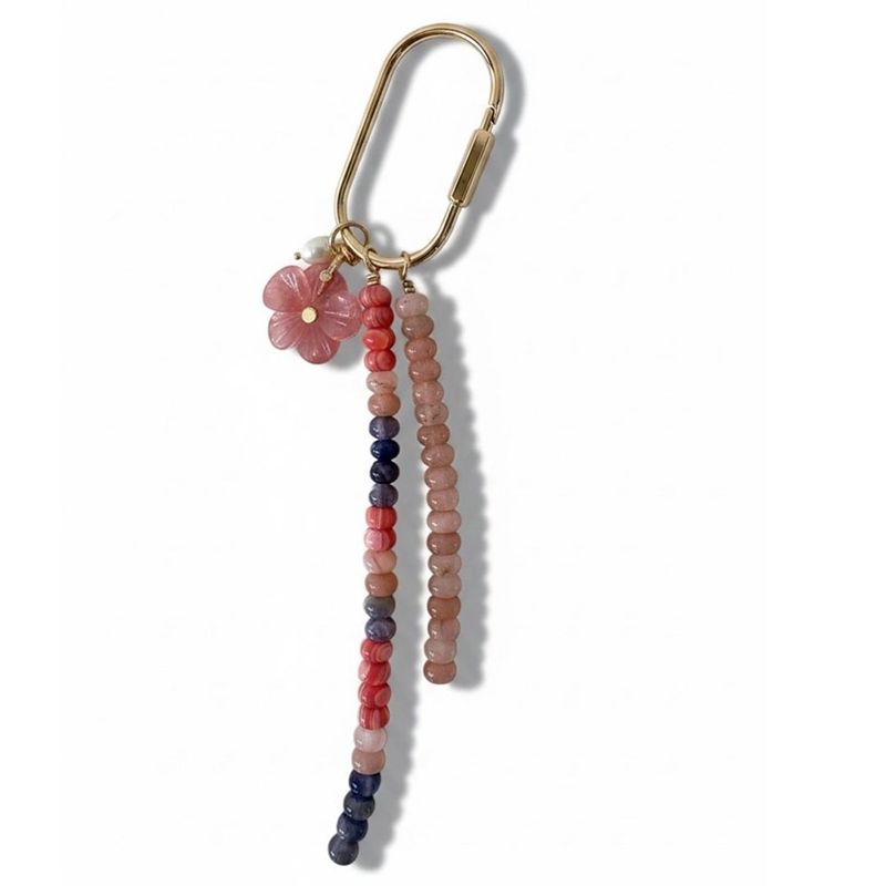 Luna Gemstone Keyring Rose