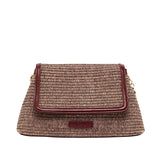Lugano Crossbody Bag Burgundy/Coco Weave