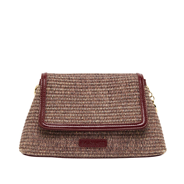 Lugano Crossbody Bag Burgundy/Coco Weave