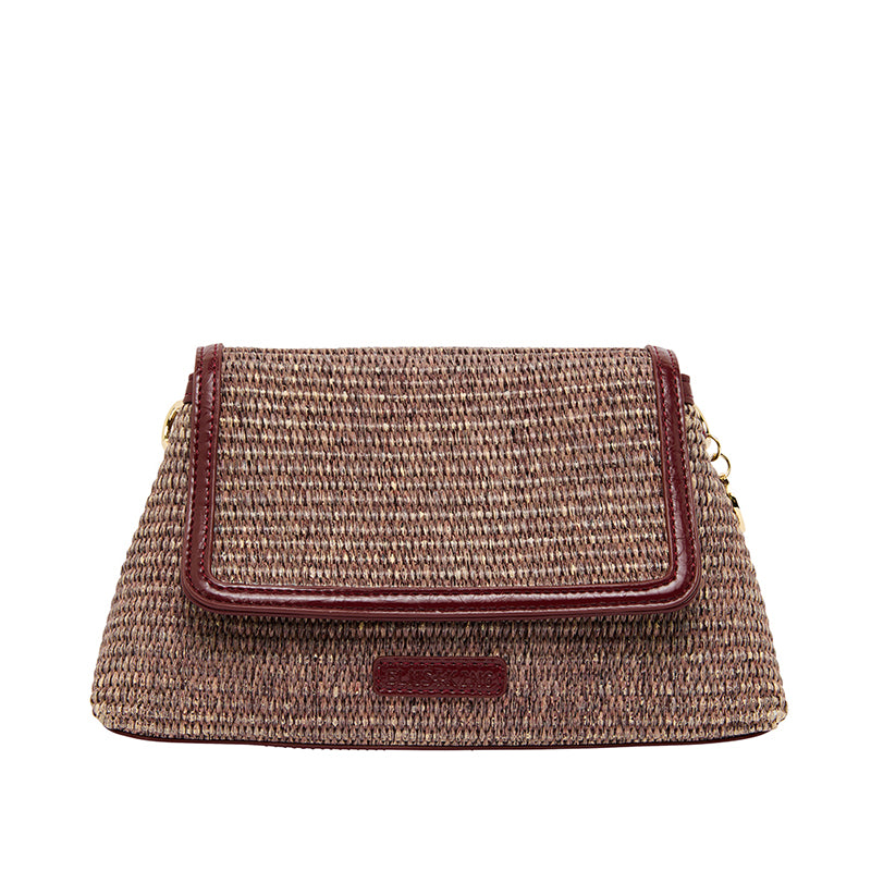 Lugano Crossbody Bag Burgundy/Coco Weave