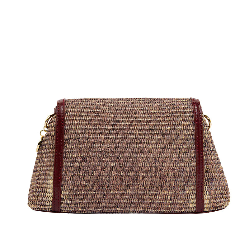 Lugano Crossbody Bag Burgundy/Coco Weave