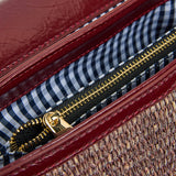Lugano Crossbody Bag Burgundy/Coco Weave