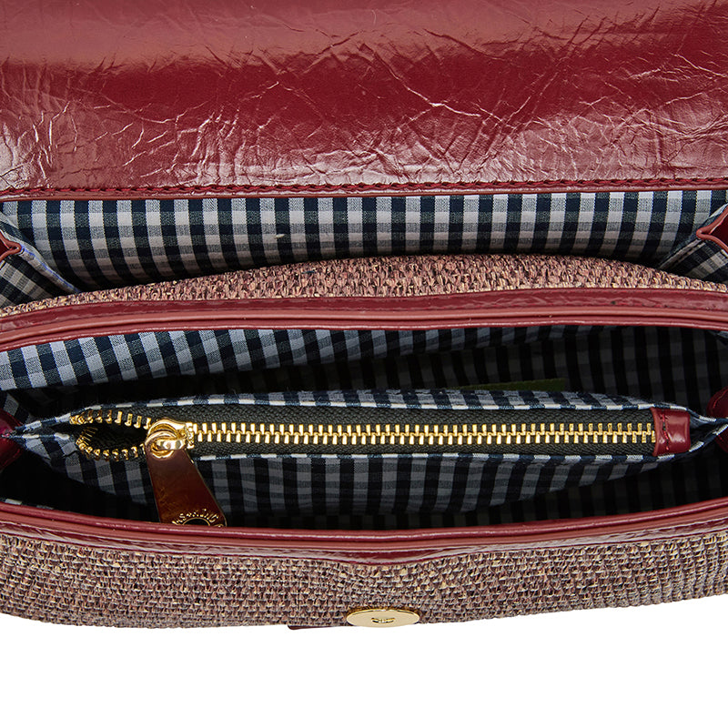 Lugano Crossbody Bag Burgundy/Coco Weave