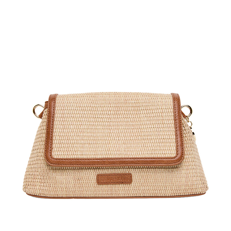 Lugano Crossbody Bag Tan/Natural Weave