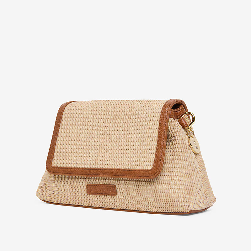 Lugano Crossbody Bag Tan/Natural Weave