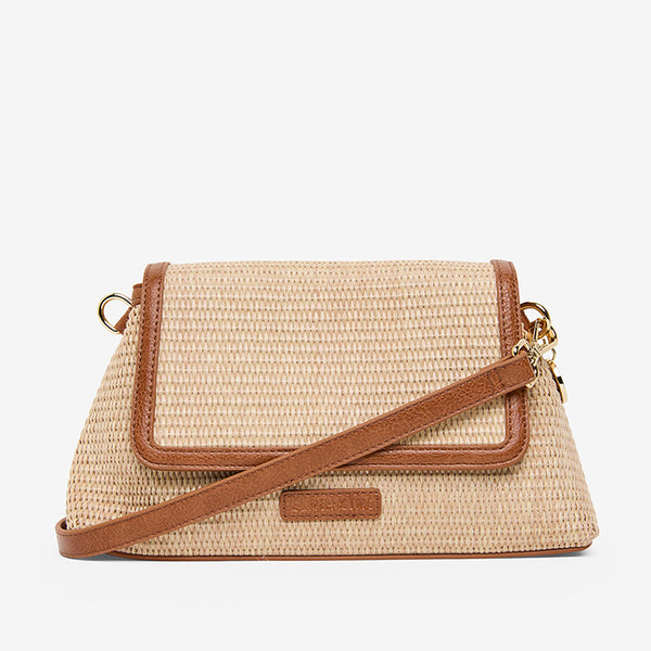 Lugano Crossbody Bag Tan/Natural Weave