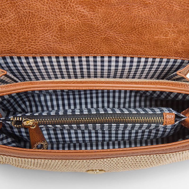Lugano Crossbody Bag Tan/Natural Weave
