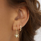 Estrella Gold & Zircon Hoop Huggie Earrings