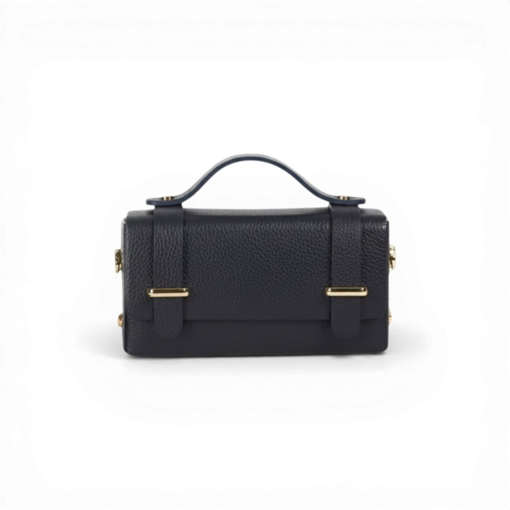 Margot Leather Clutch Black