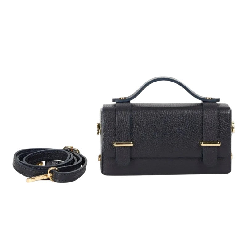 Margot Leather Clutch Black