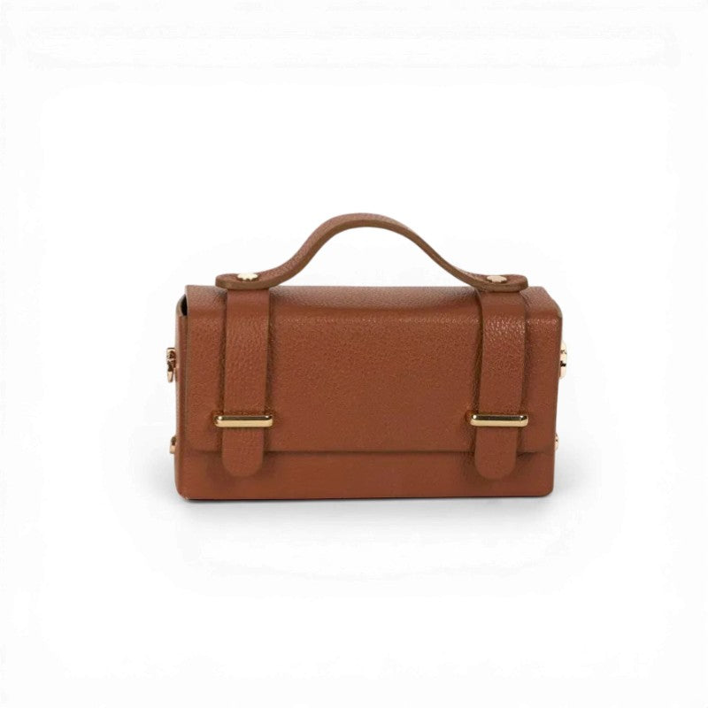 Margot Leather Clutch Camel