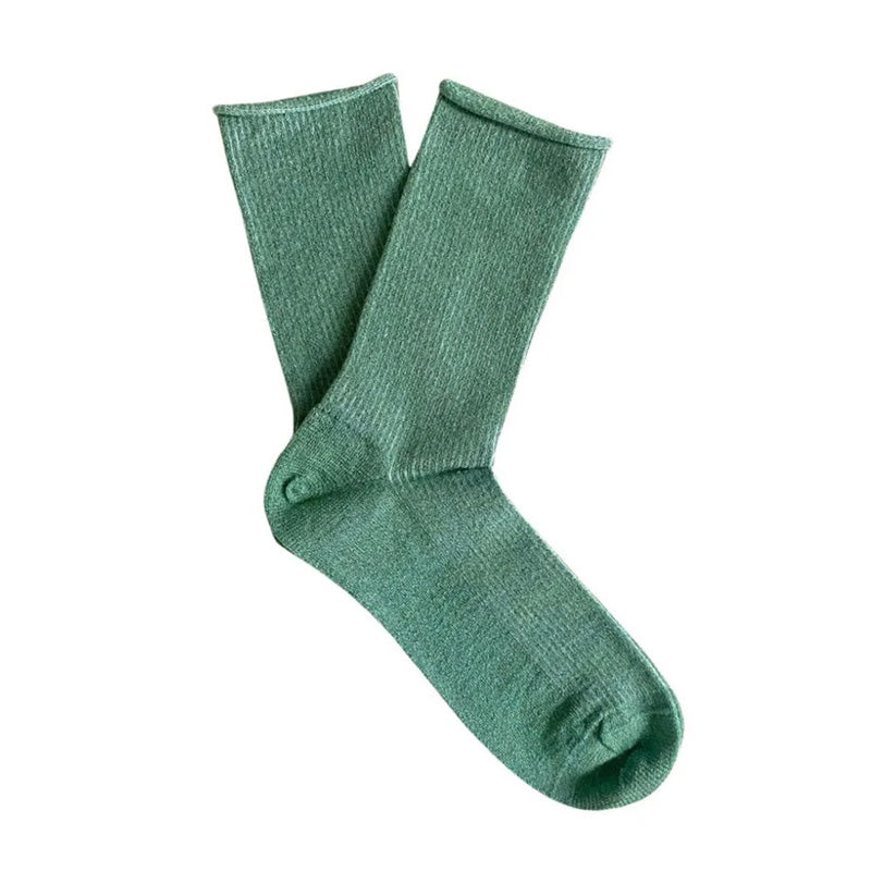 Glitter Lurex Socks Mint