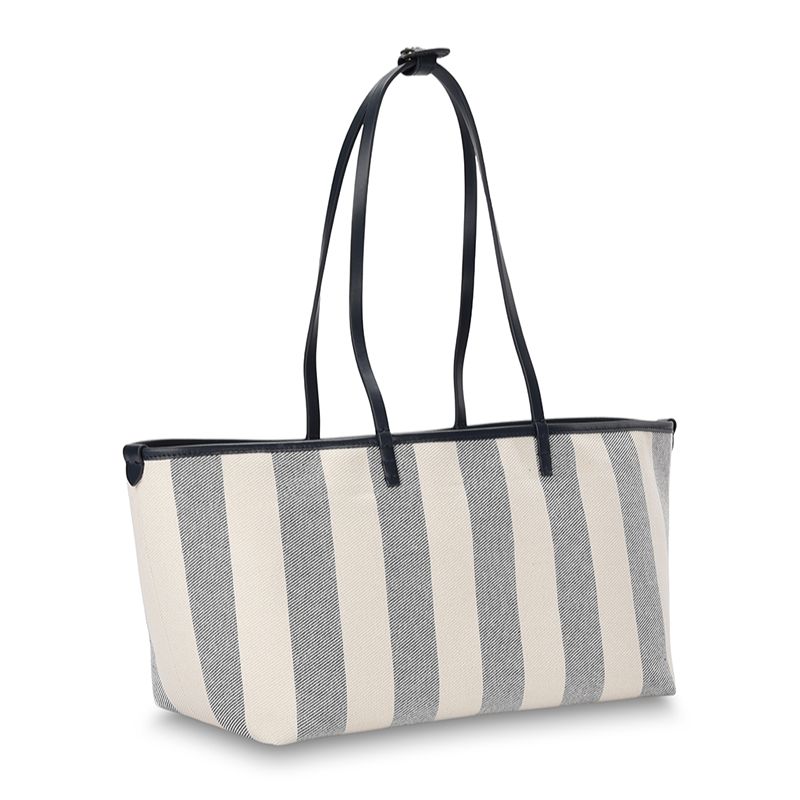 Mira Tote Bag Canvas Navy Stripe