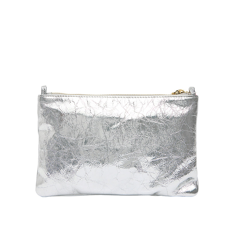 Molly Crossbody Bag Silver Crinkle