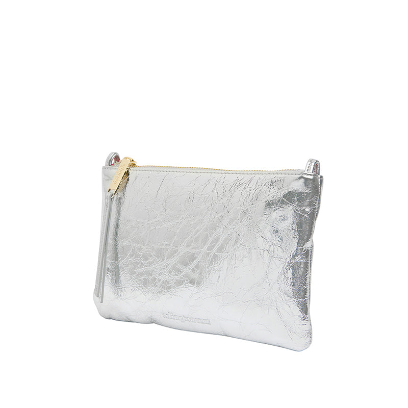 Molly Crossbody Bag Silver Crinkle