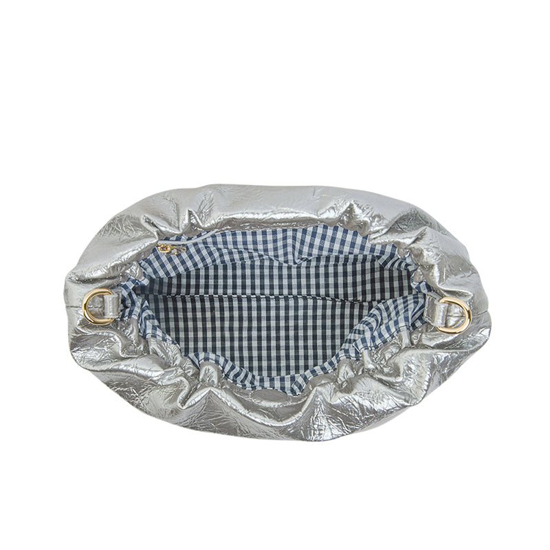 Monty Crossbody Bag Silver Crinkle