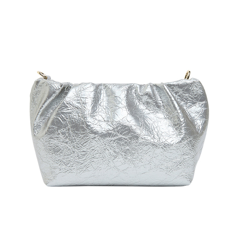 Monty Crossbody Bag Silver Crinkle