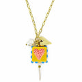 Yellow Painted Heart Tile Necklace