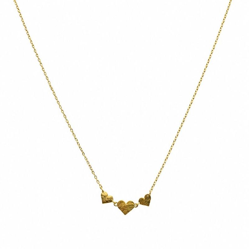 Hearts In Three Gold Necklace