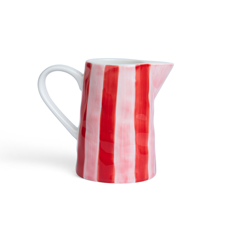 Milk Jug Pink and Red Stripe