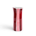 Burgundy & Pink Stripe Small Vase