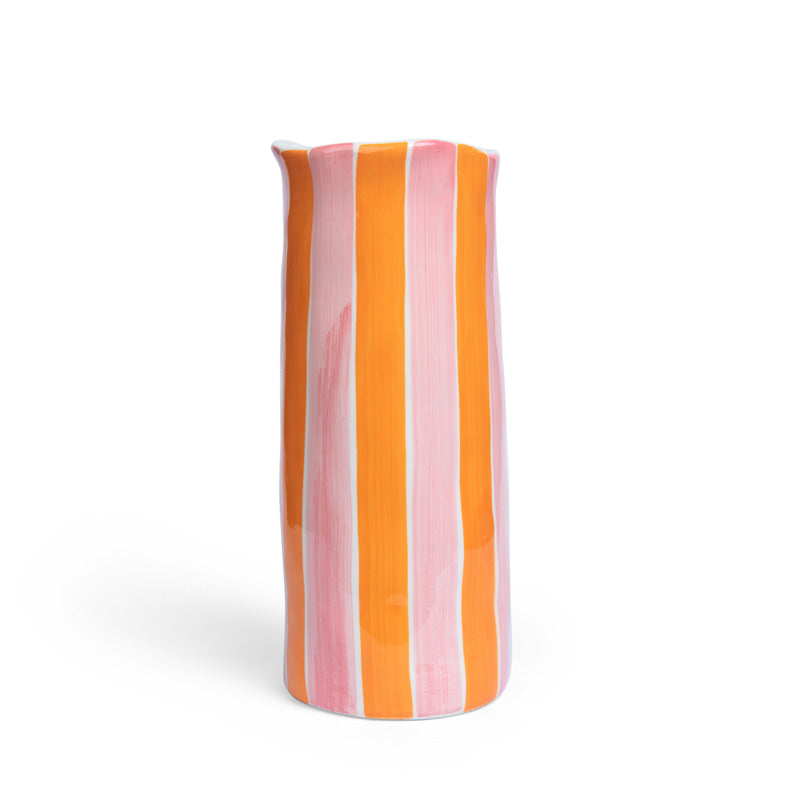 Pink and Orange Stripe Vase Medium