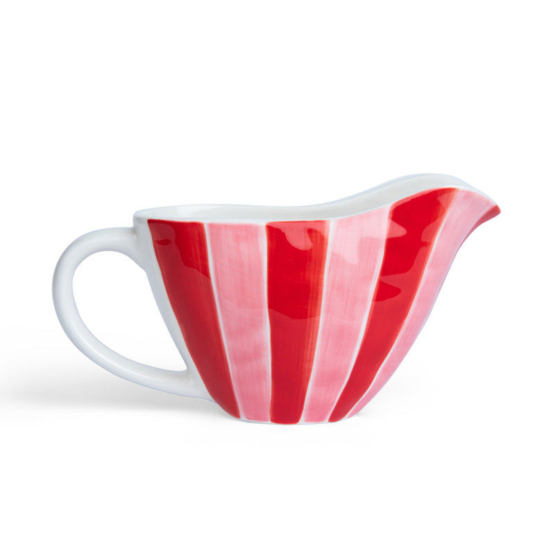 Pink and Red Stripes Gravy Jug