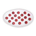 Small Oval Platter Pink Rim & Burgundy Dots