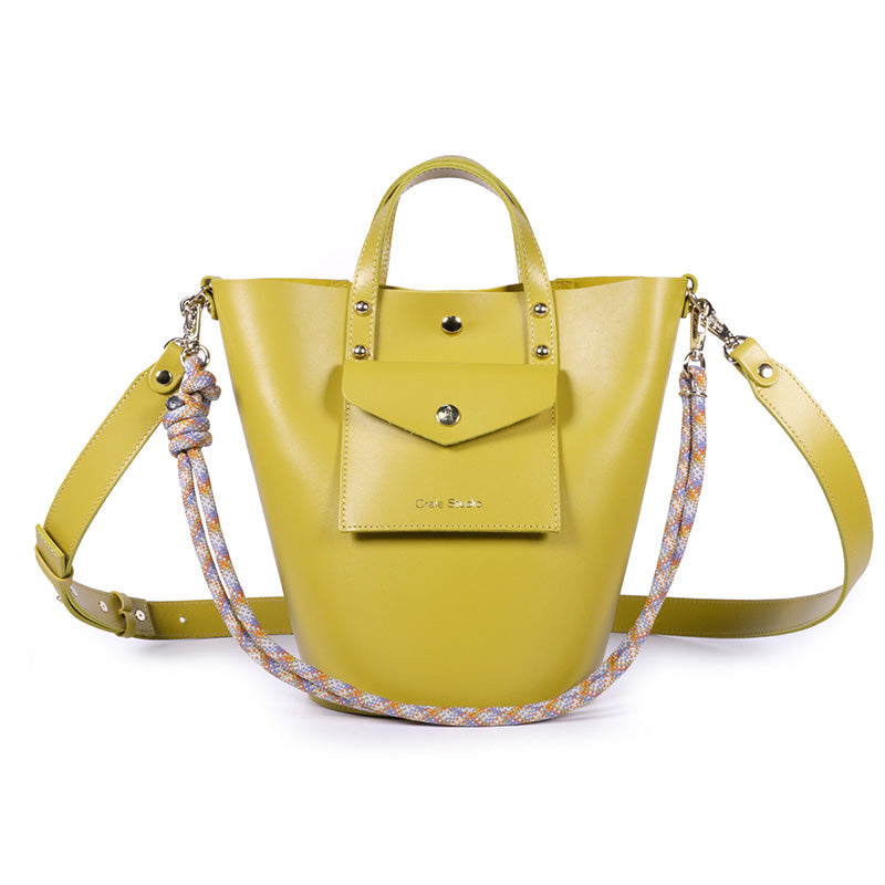 Notion Leather Bucket Bag Mustard