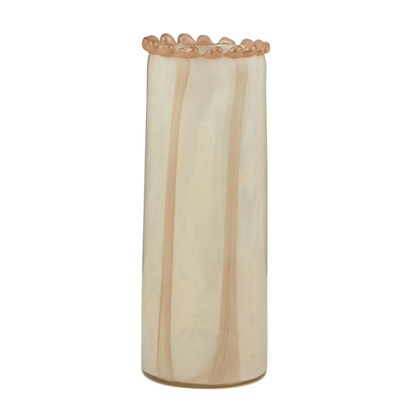 Pettine Stripe Glass Vase Tall Nude