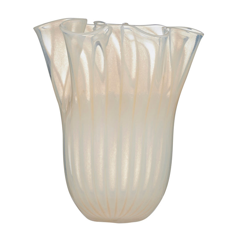 Francine Glass Vase Tall Clear/Ivory