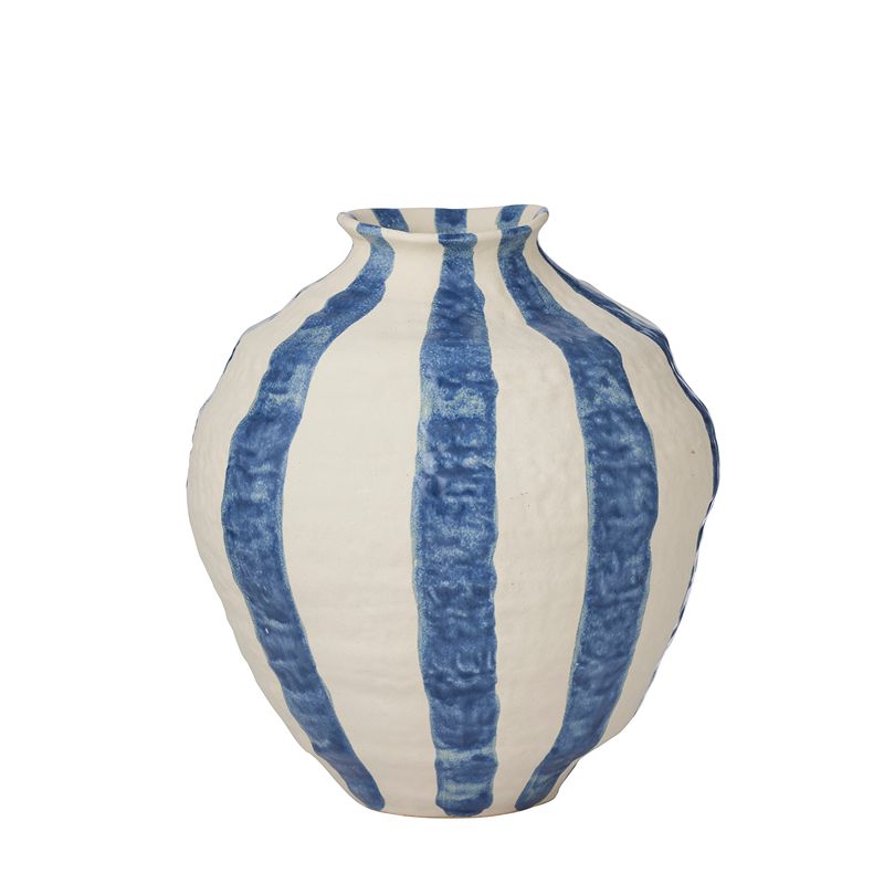 Rayas Stripe Ceramic Vase Denim
