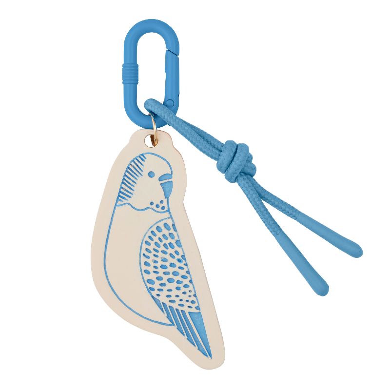Kylie Bird Resin Key Ring Blue/Cream