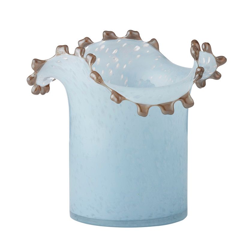 Verta Glass Vase Sky Blue/Chocolate