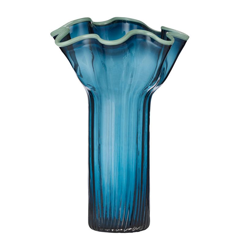 Agnes Glass Vase Large Teal/Sage