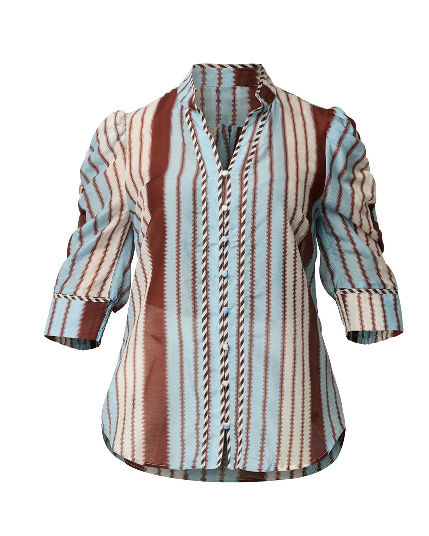 Calantha Cotton Silk Shirt Stripe