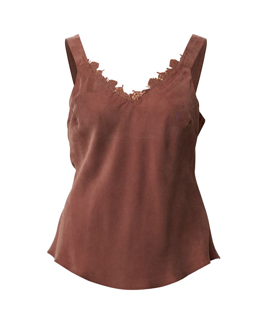 Julien Lace Trim Cami Rosewood