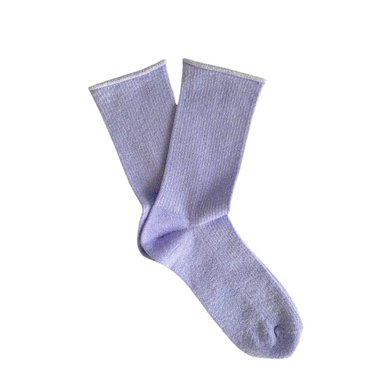 Glitter Lurex Socks Lilac