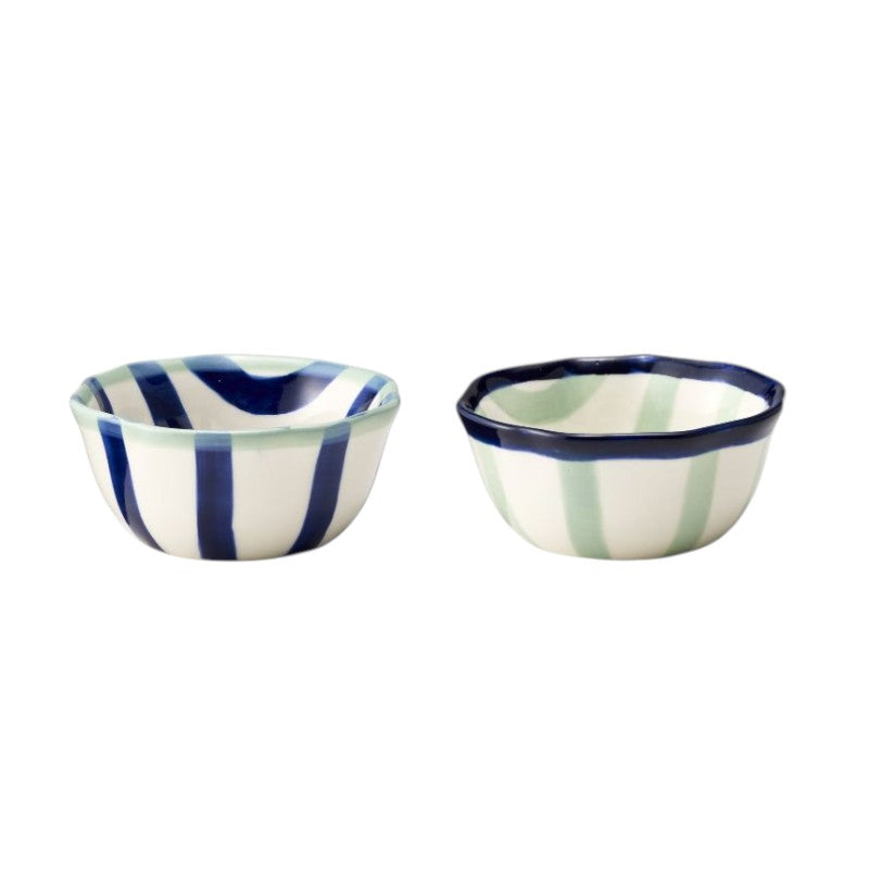 Sable Set of 2 Dip Bowls Sage + Navy