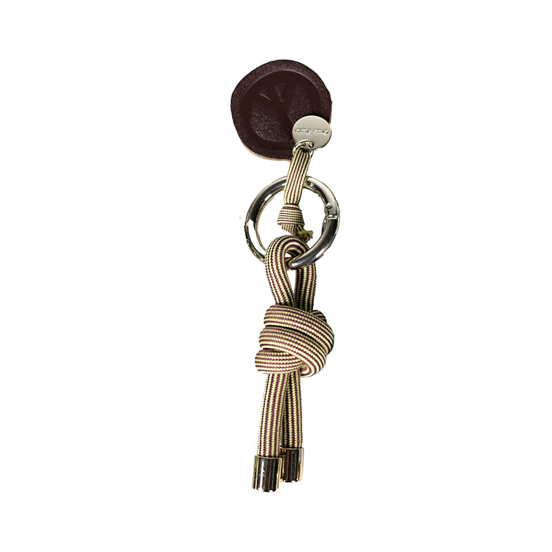 Rope Knot Key Ring Brown Stripe