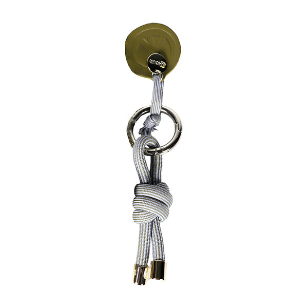 Rope Knot Key Ring Grey Stripe
