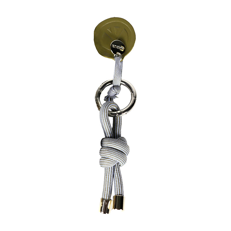 Rope Knot Key Ring Grey Stripe