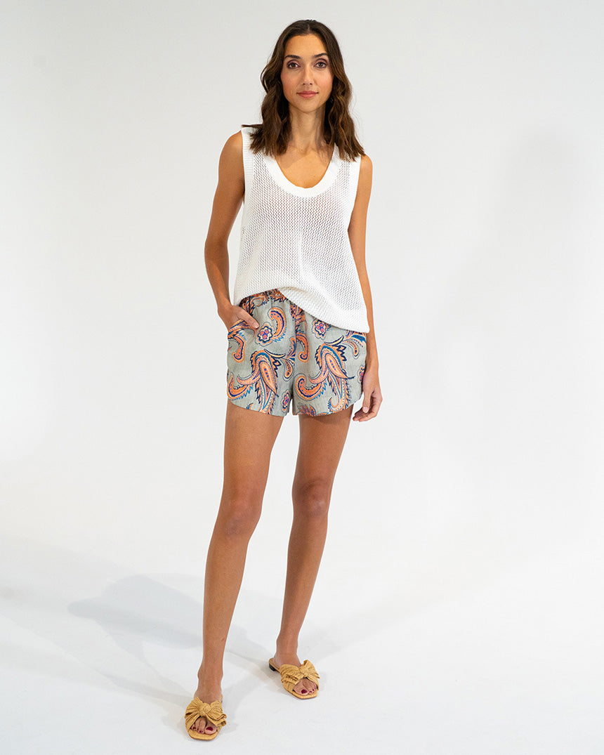 Palm  Cove Knit Tank White