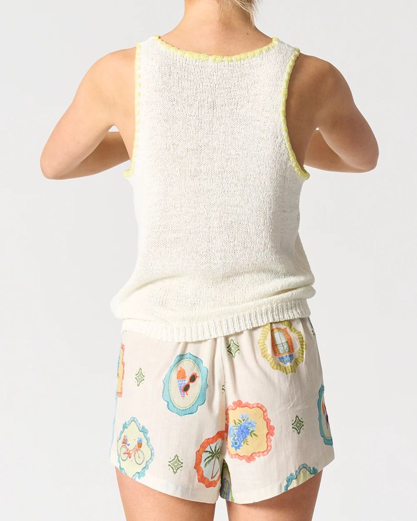 Pasadena Tank Top White Lemon